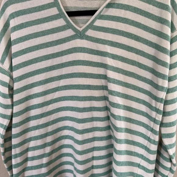 Green Striped Hoodie Sweater - Picture 3 of 6